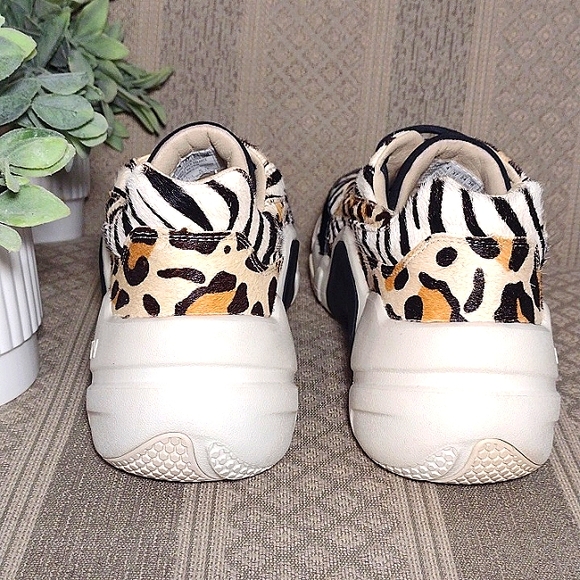 Mark Nason Animal Print Leopard Zebra Hair Calf Trainer Shoes - Picture 12 of 15